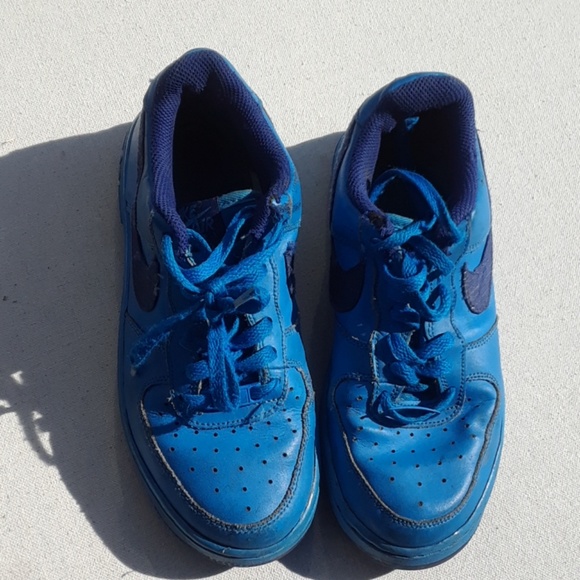 Nike Air Force 1 blue youth trainers sneakers - Picture 3 of 8